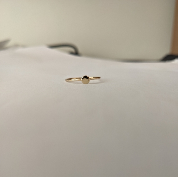 Gold Tone Ring with Circle - Picture 2 of 4